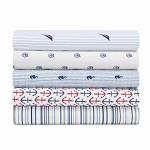 Nautica - Twin XL Size Sheet Set, Crisp & Tailored Cooling Sheets with a Smooth Cotton Percale Lightweight Feel - Bed Sheets with Matching Pillowcase & Fitted Sheet (Audley Stripe Blue)