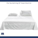 Cottingon 4 Piece Flex Head King Sheet Set, Top 34 Inch Split Sheets for Sleep Number Adjustable Beds, Soft Breathable 100% Egyptian Cotton, Fits Upto 16" Deep Mattress 78"X80"+ 34", White