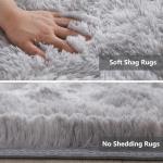 Shag Area Rugs for Bedroom Living Room,4X6 Ultra Soft Fluffy Area Rugs for Dorm, Indoor Carpet Nursery Rugs for Kids Room Home Decor,Tie-Dye Grey