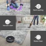 Shag Area Rugs for Bedroom Living Room,4X6 Ultra Soft Fluffy Area Rugs for Dorm, Indoor Carpet Nursery Rugs for Kids Room Home Decor,Tie-Dye Grey