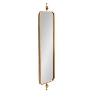 Kate and Laurel Kasota Slim Panel Wall Mirror, 9 x 36, Antique Gold, Glam Tall Wall Decor for Skinny Entryway or Decorative Bedroom