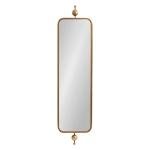 Kate and Laurel Kasota Slim Panel Wall Mirror, 9 x 36, Antique Gold, Glam Tall Wall Decor for Skinny Entryway or Decorative Bedroom
