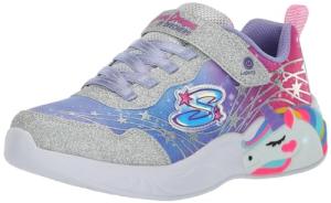 Skechers Kids Girls Unicorn Dreams-Wishful Magic Sneaker, Silver/Lavender, 1.5, Little Kid