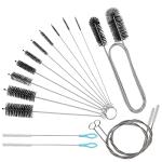 BYTRON Bytron 15pcs Long Pipe Cleaner Set, Extra Long Flexible Tube Cleaning Brush Fridge Cleaning Tool Stainless Steel Straw Nylon Cleaning Brush in Different Size White