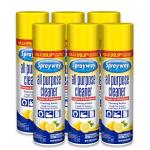 Sprayway All Purpose Cleaner with Lemon Scent, 19oz, Pack of 6 | Foaming Action, Clean, Disinfect, Deodorize | Tough on Grease, Soap Scum, Grime | EPA Approved, Kills 99.9% of Viruses & Bacteria