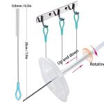 BYTRON Bytron 15pcs Long Pipe Cleaner Set, Extra Long Flexible Tube Cleaning Brush Fridge Cleaning Tool Stainless Steel Straw Nylon Cleaning Brush in Different Size White