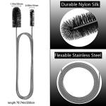 BYTRON Bytron 15pcs Long Pipe Cleaner Set, Extra Long Flexible Tube Cleaning Brush Fridge Cleaning Tool Stainless Steel Straw Nylon Cleaning Brush in Different Size White