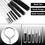 BYTRON Bytron 15pcs Long Pipe Cleaner Set, Extra Long Flexible Tube Cleaning Brush Fridge Cleaning Tool Stainless Steel Straw Nylon Cleaning Brush in Different Size White