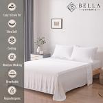 Bella Coterie Luxury Bamboo Viscose King Size Sheet Set | 100% Organically Grown | Ultra Soft | Cooling for Hot Sleepers | 18" Deep Pocket [White]