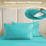 CozySmile Breathable Cooling Full Sheet Set - Hotel Luxury 4 Piece Deep Pocket Sheets for Full Size Bed, Fits 16" Mattress, Easy Care Wrinkle Free Bedding Sheet and Pillowcase Set, Turquoise