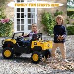 ANPABO 24V Licensed Caterpillar Ride On Dump Truck, 4X100W Powerful Motors, Up to 5Mph, Parent Remote Control, Dump Bed and Shovel, Electric Car for Kids 3-6, Yellow