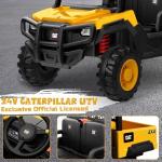 ANPABO 24V Licensed Caterpillar Ride On Dump Truck, 4X100W Powerful Motors, Up to 5Mph, Parent Remote Control, Dump Bed and Shovel, Electric Car for Kids 3-6, Yellow