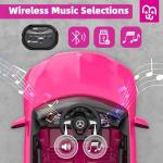 MINIATURE MOTORS 12V Licensed Electric Car with Remote Control, Kids Ride On Car with Bluetooth USB Music Player, 3.1MPH Max Speed, Battery Powered Roadster Birthday Day Gift for Boys and Girls-Rosy