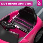 MINIATURE MOTORS 12V Licensed Electric Car with Remote Control, Kids Ride On Car with Bluetooth USB Music Player, 3.1MPH Max Speed, Battery Powered Roadster Birthday Day Gift for Boys and Girls-Rosy