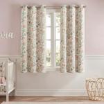 jinchan Nursery Curtains 95% Blackout Pink 63 Inch Long Floral Curtains for Girls Room, Farmhouse Drapes for Living Room Bedroom Darkening Window Treatment Grommet Top Set of 2 Panels