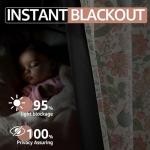 jinchan Nursery Curtains 95% Blackout Pink 63 Inch Long Floral Curtains for Girls Room, Farmhouse Drapes for Living Room Bedroom Darkening Window Treatment Grommet Top Set of 2 Panels