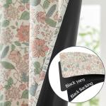 jinchan Nursery Curtains 95% Blackout Pink 63 Inch Long Floral Curtains for Girls Room, Farmhouse Drapes for Living Room Bedroom Darkening Window Treatment Grommet Top Set of 2 Panels