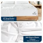 Casa Platino Twin Sheets Set –100% Cotton Twin Sheets with 2 Pillowcases, Lightweight Feel & Secure Fit, Crisp & Breathable Percale Weave with 15" Deep Pocket, Soft and Cozy – Pure White