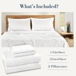 Casa Platino Twin Sheets Set –100% Cotton Twin Sheets with 2 Pillowcases, Lightweight Feel & Secure Fit, Crisp & Breathable Percale Weave with 15" Deep Pocket, Soft and Cozy – Pure White