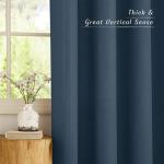 NICETOWN Navy Blue Linen Curtains for Kitchen, Thick Flax Small Window Treatments Semi Sheer Privacy Assured with Light Through for Cafe/Bathroom, W55 x L84, 2 Panels