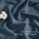 NICETOWN Navy Blue Linen Curtains for Kitchen, Thick Flax Small Window Treatments Semi Sheer Privacy Assured with Light Through for Cafe/Bathroom, W55 x L84, 2 Panels