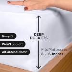 ROYALE LINENS 4 Piece Queen Sheets Set - Soft Brushed 1800 Microfiber Bedding - 1 Fitted and 1 Flat Sheet, 2 Pillow Cases - Wrinkle Free & Fade Resistant - Hotel Luxury Bed Sheets Set (White, Queen)