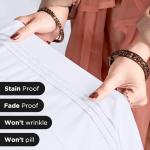 ROYALE LINENS 4 Piece Queen Sheets Set - Soft Brushed 1800 Microfiber Bedding - 1 Fitted and 1 Flat Sheet, 2 Pillow Cases - Wrinkle Free & Fade Resistant - Hotel Luxury Bed Sheets Set (White, Queen)