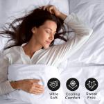 ROYALE LINENS 4 Piece Queen Sheets Set - Soft Brushed 1800 Microfiber Bedding - 1 Fitted and 1 Flat Sheet, 2 Pillow Cases - Wrinkle Free & Fade Resistant - Hotel Luxury Bed Sheets Set (White, Queen)