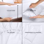 ROYALE LINENS 4 Piece Queen Sheets Set - Soft Brushed 1800 Microfiber Bedding - 1 Fitted and 1 Flat Sheet, 2 Pillow Cases - Wrinkle Free & Fade Resistant - Hotel Luxury Bed Sheets Set (White, Queen)