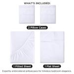 ROYALE LINENS 4 Piece Queen Sheets Set - Soft Brushed 1800 Microfiber Bedding - 1 Fitted and 1 Flat Sheet, 2 Pillow Cases - Wrinkle Free & Fade Resistant - Hotel Luxury Bed Sheets Set (White, Queen)