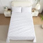 Softan Floral Full Sheet Set Purple Flower Printed Bed Sheets Double, Cozy Microfiber Patterned Fitted Sheets with 15" Deep Pocket & Non-Slip Straps, Cute Purple Sheets and Pillowcase Set