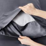 Bedsure Queen Sheet Set, Cooling Sheets for Queen Size Bed Set, Rayon Derived from Bamboo, Breathable & Soft, Deep Pocket Up to 16", Hotel Luxury Silky Bedding for Hot Sleepers, Dark Grey