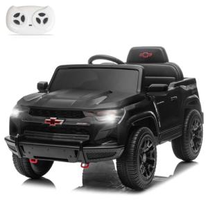 Winado Licensed Chevrolet Colorado Electric Car for Kids, 12V Ride on Toys for Toddlers with Remote Control, Battery Powered Electric Car Ride On Vehicle w/Bluetooth, Soft Start, LED Lights - Black