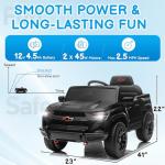 Winado Licensed Chevrolet Colorado Electric Car for Kids, 12V Ride on Toys for Toddlers with Remote Control, Battery Powered Electric Car Ride On Vehicle w/Bluetooth, Soft Start, LED Lights - Black