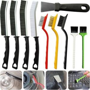 10Pcs Crevice Cleaning Tools, Household Cleaning Brush，Hard Bristle Brushes for Small Spaces, Bathroom, Kitchen, Tiles, Vents, Blinds, Keyboard