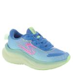 SKECHERS Kids Girls Max Cushioning Ascend - Aura Sneaker, Blue/Multi, 1 Little Kid