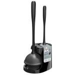 MR.SIGA Toilet Plunger and Bowl Brush Combo for Bathroom Cleaning, Black, 1 Set