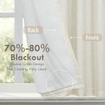 DriftAway Double Layer Linen Blackout Tie Up Curtains Thermal Insulated Fully Lined Balloon Roman Shade Bathroom Window Adjustable Rod Pocket for Small Window 25 Inch by 47 Inch Light Linen