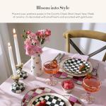 MACKENZIE-CHILDS Ceramic Heart Vase, Unique Decorative Vase, Short, Black-and-White Courtly Check