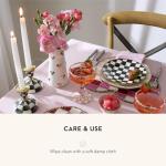 MACKENZIE-CHILDS Ceramic Heart Vase, Unique Decorative Vase, Short, Black-and-White Courtly Check