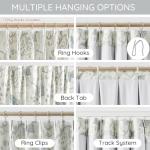 Kayne Studio Blue Grey Blackout Curtain Panels Linen Botanical Leaf Print Floral Farmhouse Drapes Soundproof Light Blocking Window Treatment Living Room Bedroom Pinch Pleated BackTab,40"x108",2 Panels