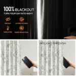 Kayne Studio Blue Grey Blackout Curtain Panels Linen Botanical Leaf Print Floral Farmhouse Drapes Soundproof Light Blocking Window Treatment Living Room Bedroom Pinch Pleated BackTab,40"x108",2 Panels