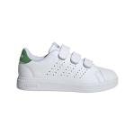 adidas Unisex-Kids Advantage Base 2.0, White/White/Green, 3.5