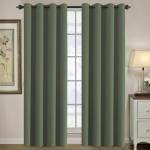 H.VERSAILTEX Blackout Curtain for Living Room Thermal Insulated Window Treatment Curtain Extra Long 84 inch Length Energy Saving Solid Grommet Top Blackout Drape, One Panel, Bronze Green, 52"W x 84"L
