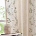 jinchan Belrose Linen Curtains for Bedroom Floral Curtains 72 Inch Length Linen Blend Sage Green Embroidered Drapes Farmhouse Flower Patterned Drapes for Living Room Window Treatments Set 2 Panels