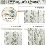 MEETSKY Sage Green Curtains 95 Inches Length 2 Panels Boho Curtains for Living Room Light Filtering Patterned Drapes for Bedroom Linen Style Back Tab Leaf Print Window Treatment, 50” Wide Each Panel