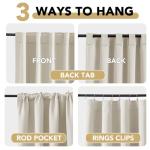 H.VERSAILTEX Light Reducing Curtains Thermal Insulated Window Treatment Panels Room Darkening Privacy Assured Drapes for Living Room Back Tab/Rod Pocket Bedroom Drapes 2 Panels, Ivory - 52 x 84 Inch