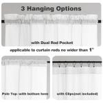 Chyhomenyc Sheer White Tier Curtains 24 Inch Length Set, Small Window Curtains Treatment for Bathroom/Living Room/Cafe/Basement, Short Voile Curtain Tiers 42in x 24in, Rod Pocket, 2 PCS