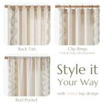 jinchan Belrose Linen Curtains for Bedroom Floral Curtains 72 Inch Length Linen Blend Sage Green Embroidered Drapes Farmhouse Flower Patterned Drapes for Living Room Window Treatments Set 2 Panels