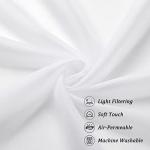 Chyhomenyc Sheer White Tier Curtains 24 Inch Length Set, Small Window Curtains Treatment for Bathroom/Living Room/Cafe/Basement, Short Voile Curtain Tiers 42in x 24in, Rod Pocket, 2 PCS